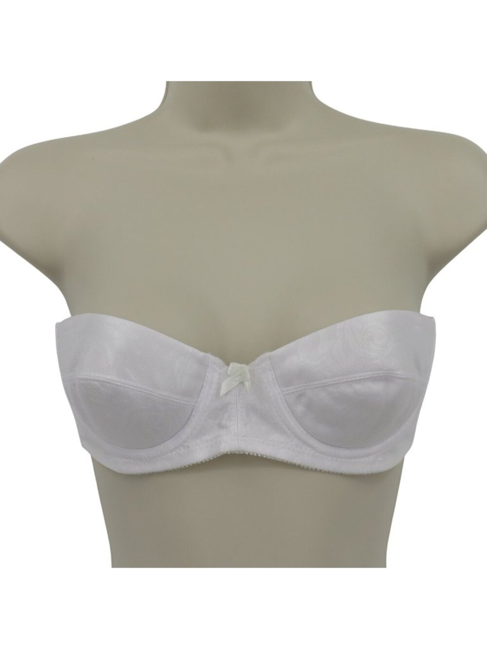 VTG Valmont 34A White Rose Flower Underwire Lined Strapless Bra Women RN 62172